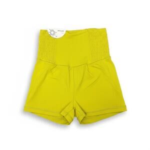 Offline by Aerie Womens Small Neon Yellow High Waisted Biker Shorts NWT